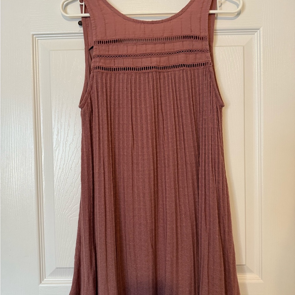 O'Neill Textured Pink Dress with Crochet Accents